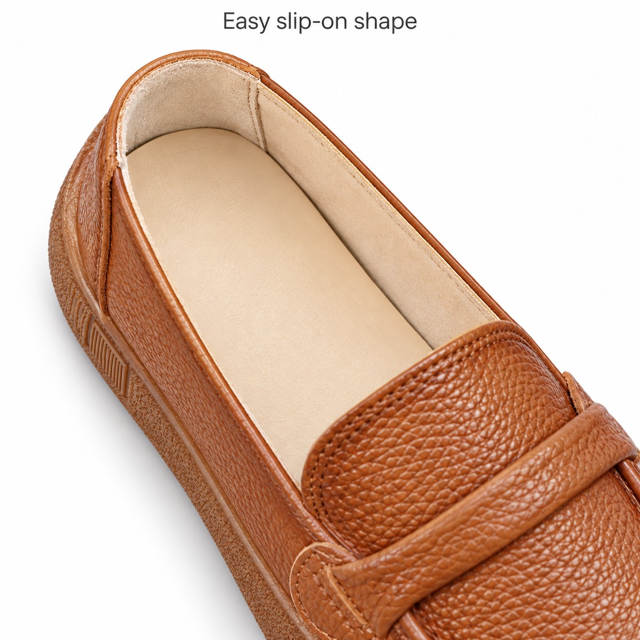 Women's Full-Grain Leather Chunky-Sole Loafer Flats detail 3