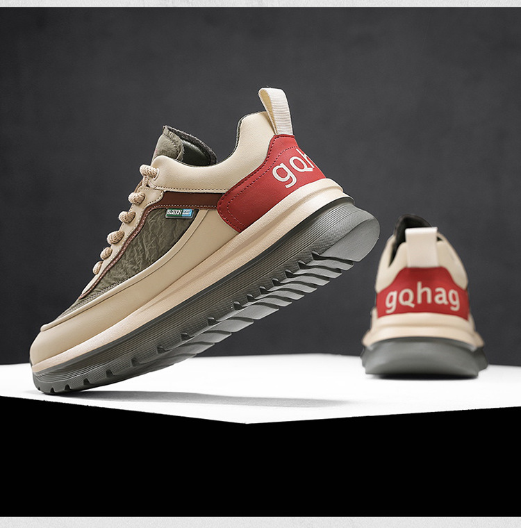 Men's Colorblock Platform Lace-Up Casual Shoes detail 8