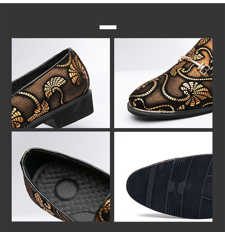 Elegante Herrenschuhe zum Hineinschlüpfen mit Blumenprint & spitzer Kappe detail 2