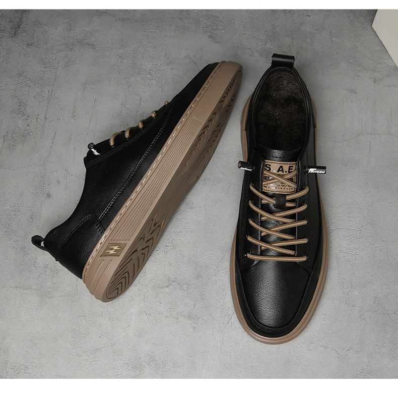 Men's Breathable Leather Lace-Up Casual Shoes detail 19
