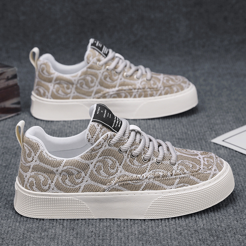 Men's Graphic Print Platform Lace-Up Casual Shoes 4