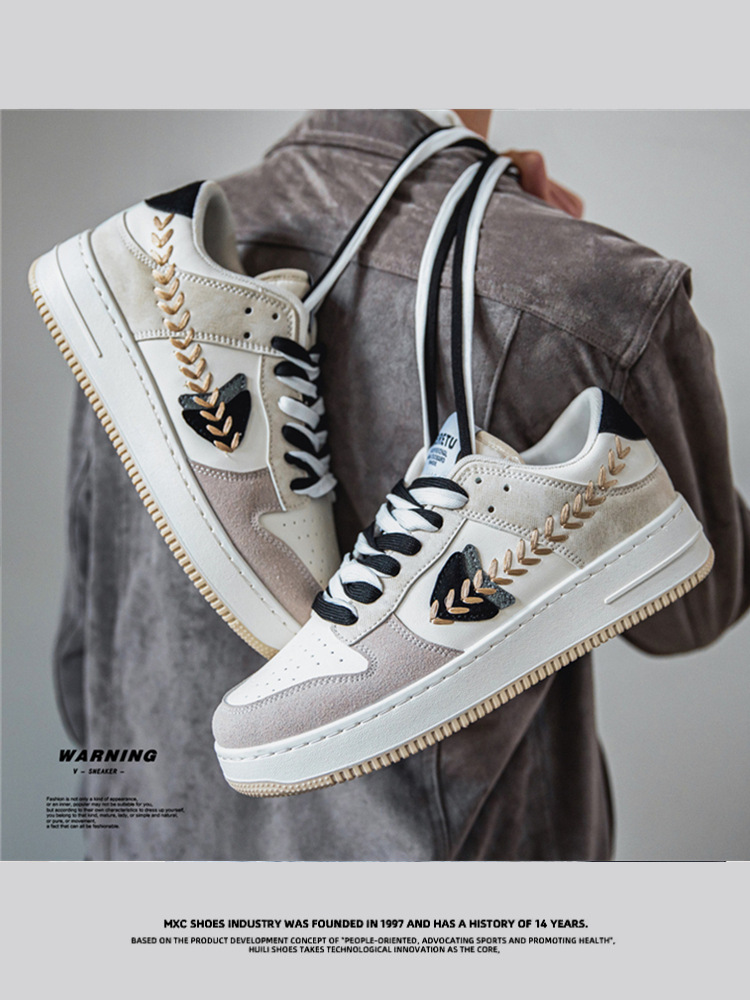 Scarpe da skate unisex traspiranti stringate con motivo color block 5