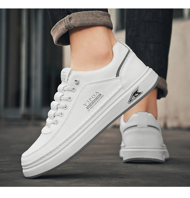 Rutschfeste PU-Leder Freizeitschuhe für Herren mit Schnürung detail 9