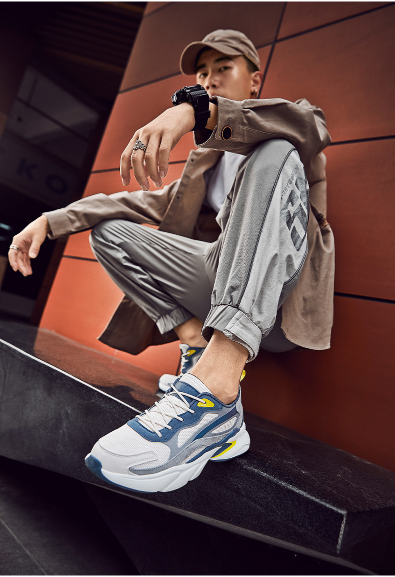 Atmungsaktive Chunky Plateau-Sneaker aus Mesh für Herren detail 3
