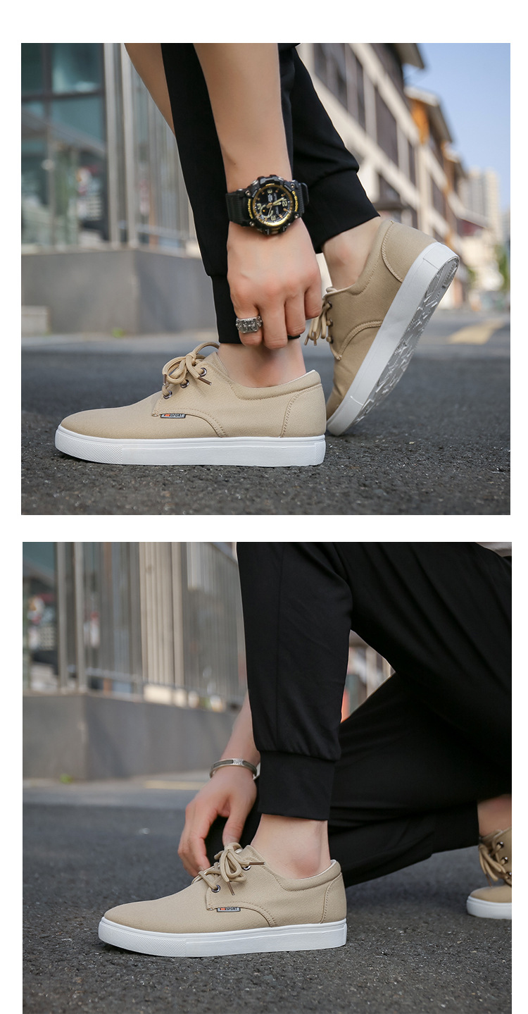 Men's Breathable Canvas Colorblock Casual Shoes detail 14