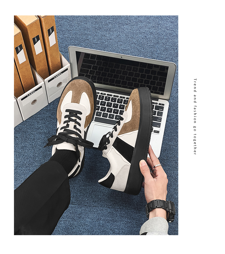 Chaussures casual à lacets respirantes pour homme au style color-block detail 6
