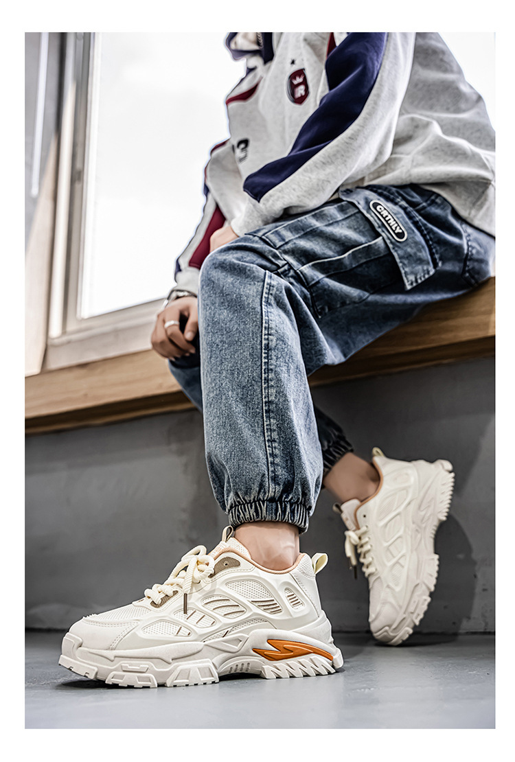 Atmungsaktive Herren-Freizeitschuhe mit Plateausohle und Schnürung detail 10