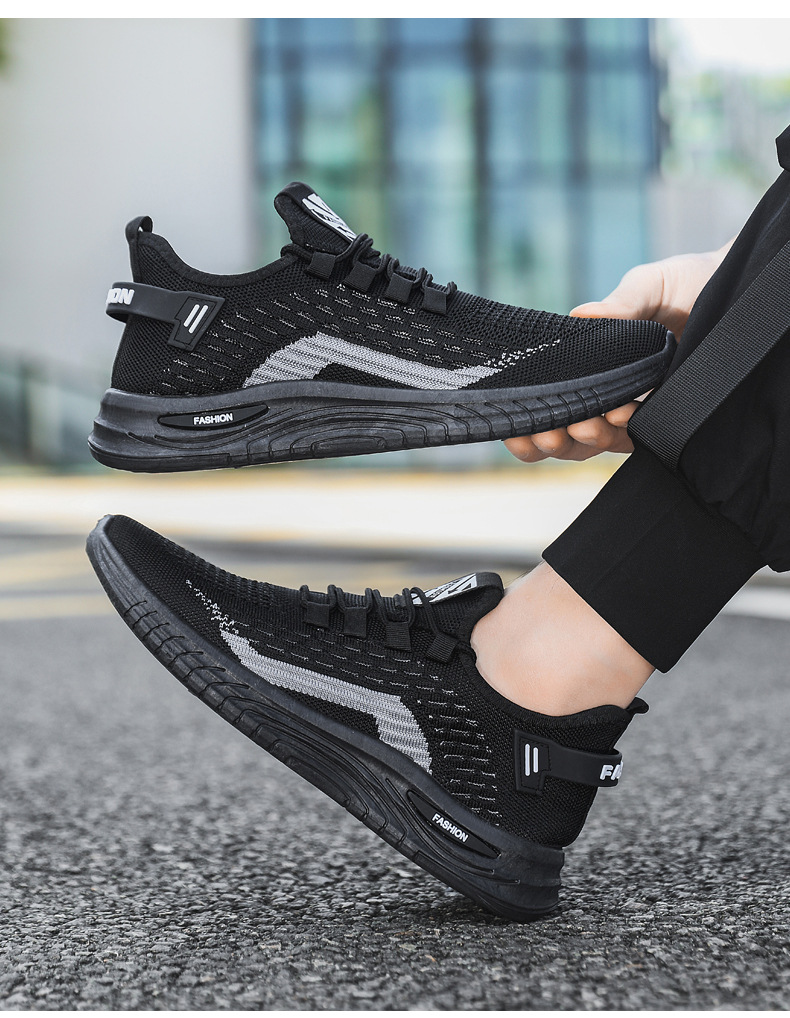 Men's Breathable Mesh Lightweight Lace-Up Running Shoes detail 10