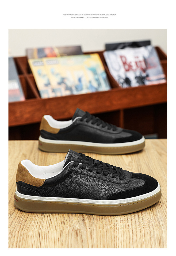 Leren casual herenschoenen met veters – Laag model detail 3