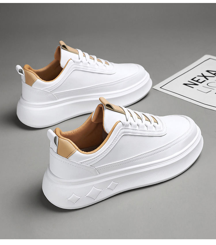 Herren Plateau-Freizeitschuhe aus Leder mit Dämpfung detail 5