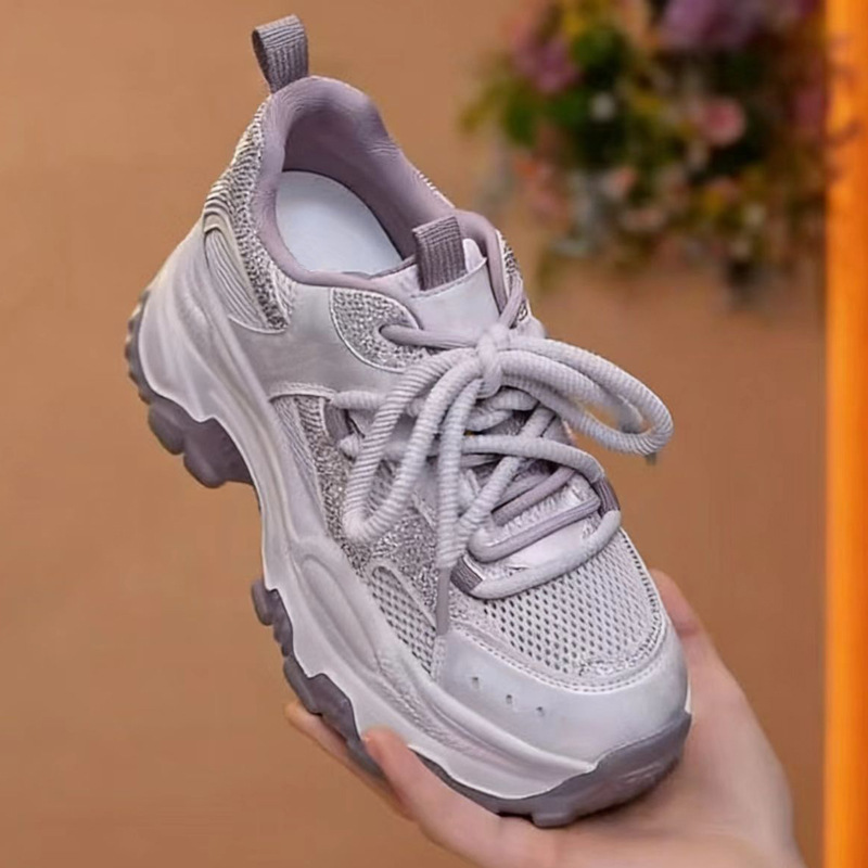 Damen Chunky Sneaker mit Plateau Schnürschuhe mit dicker Sohle detail 1