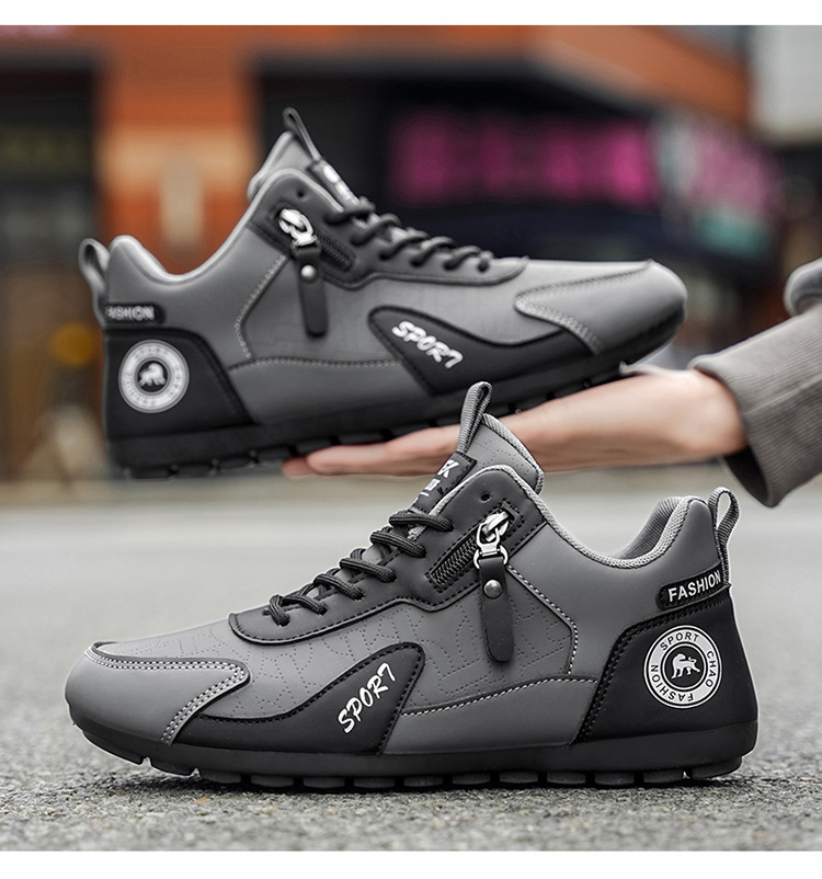 Scarpe casual da uomo stringate in ecopelle PU con design color block detail 8