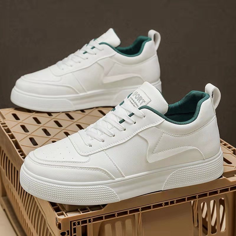 Herren PU-Leder Sneaker Schnürschuhe Casual 4