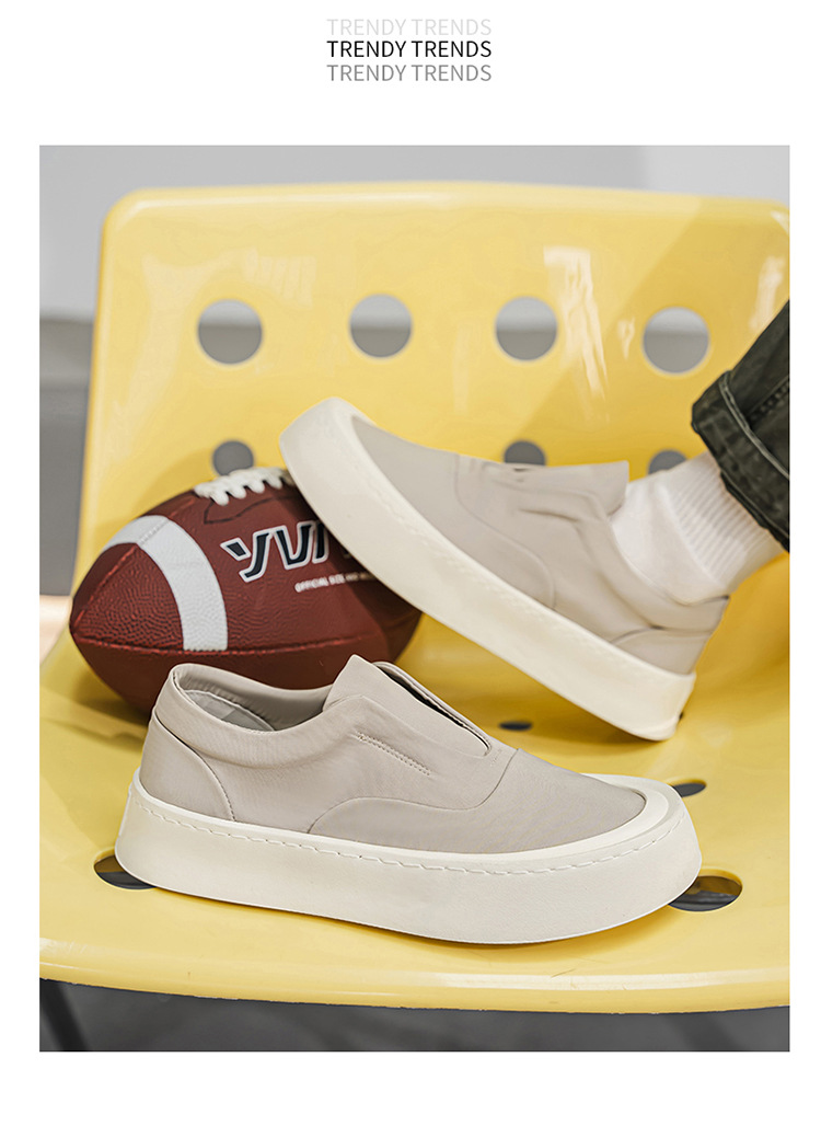 Zapatos casuales slip-on de lona con plataforma para hombre detail 6