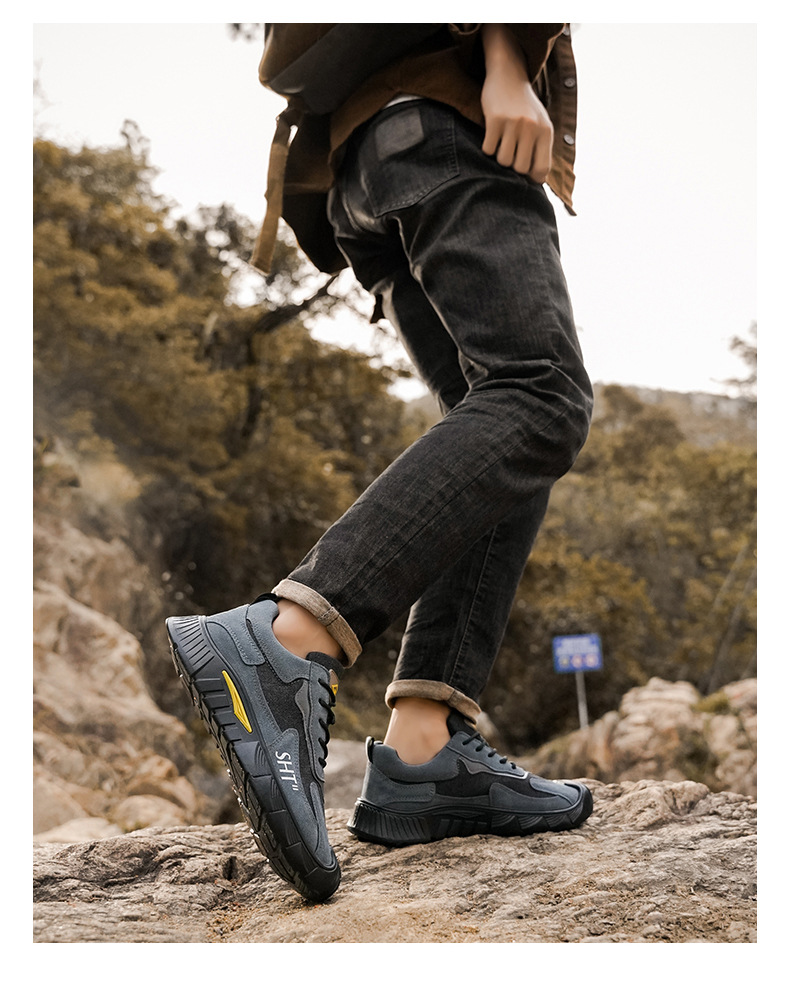 Chaussures casual pour hommes respirantes à lacets style color-block detail 9