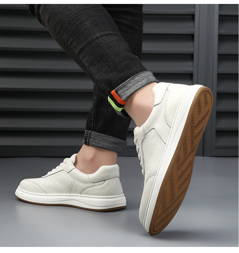 Schnürbare Plateau-Freizeitschuhe für Herren aus Leder detail 6