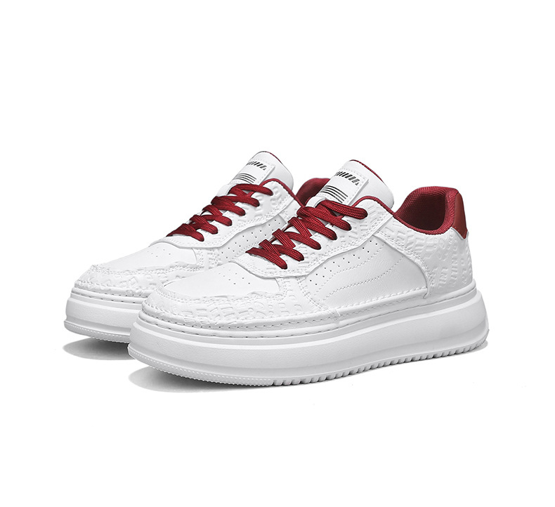 Sneakers casual da uomo stringate con plateau in pelle PU detail 17