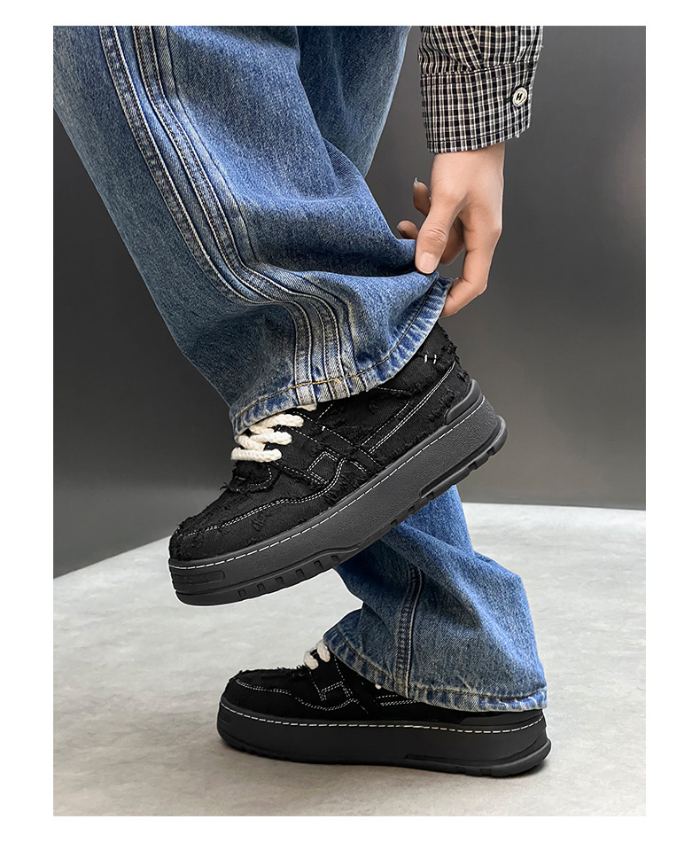 Unisex Plateau-Freizeitschuhe im Distressed-Look mit Schnürung detail 18