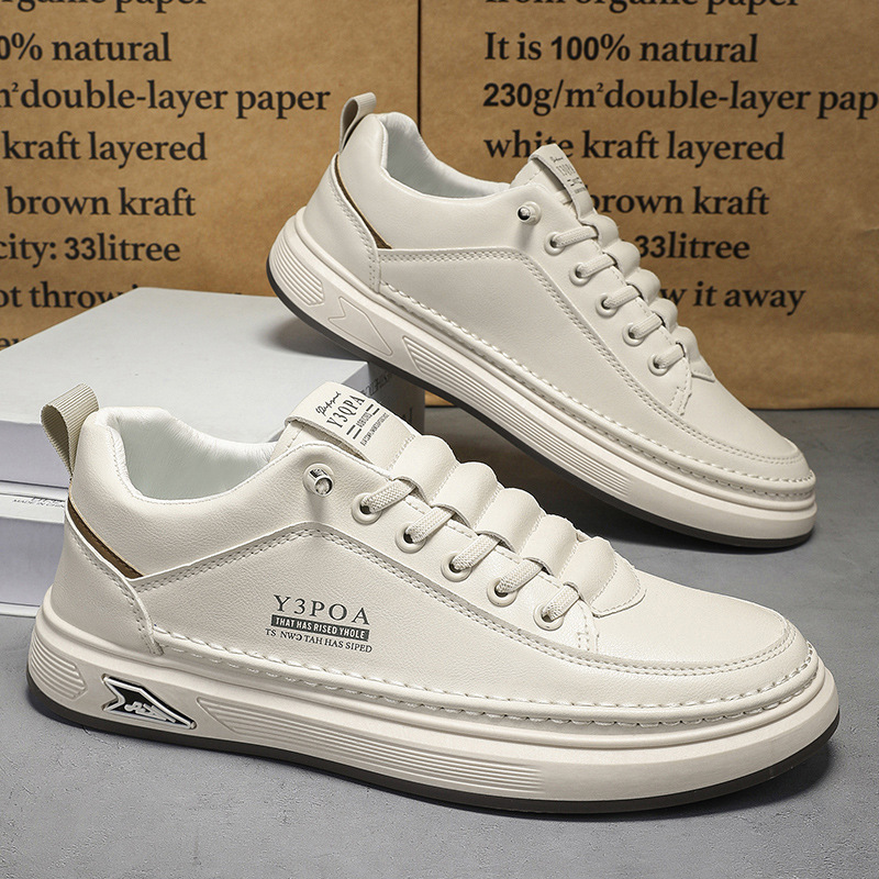 Men's PU Leather Lace-Up Low-Top Casual Shoes 4