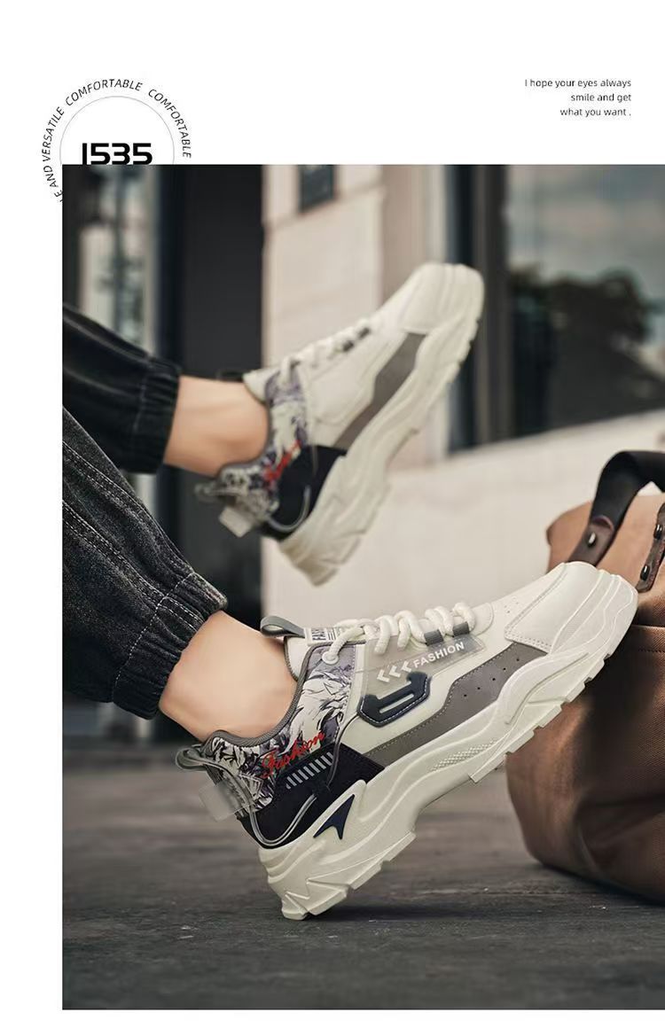 Baskets casual à lacets et blocs de couleurs pour homme detail 5