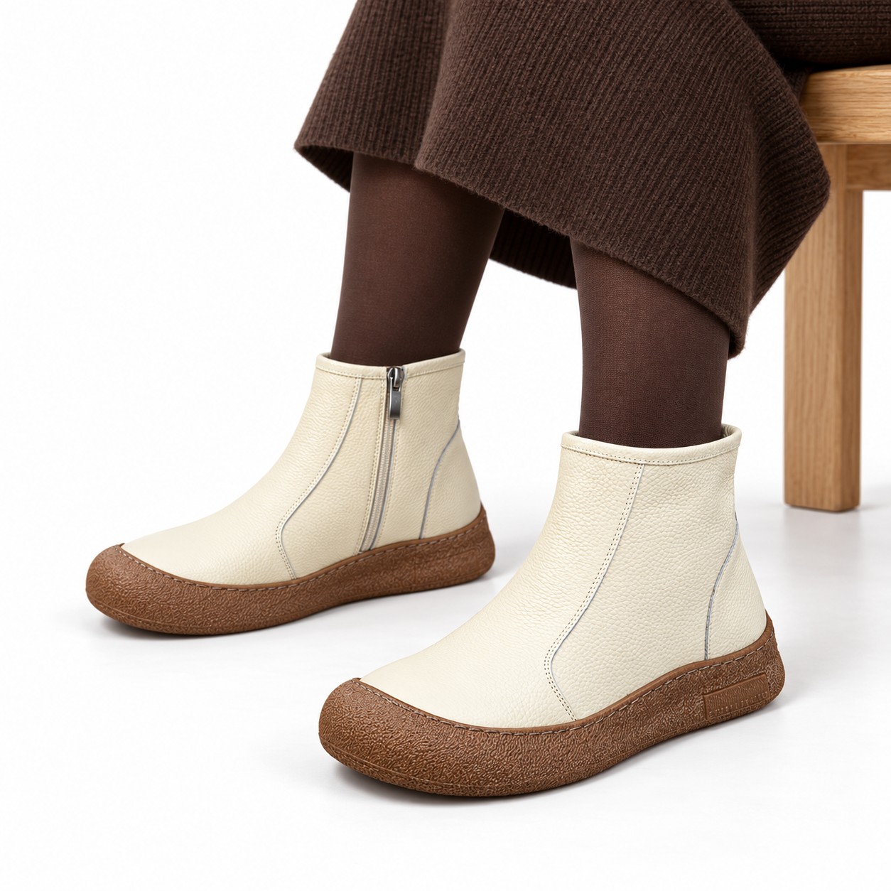 Women's Full-Grain Leather Side-Zip Ankle Boots 3