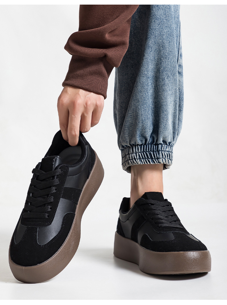Chaussures casual unisexes à plateforme et lacets style colorblock detail 11