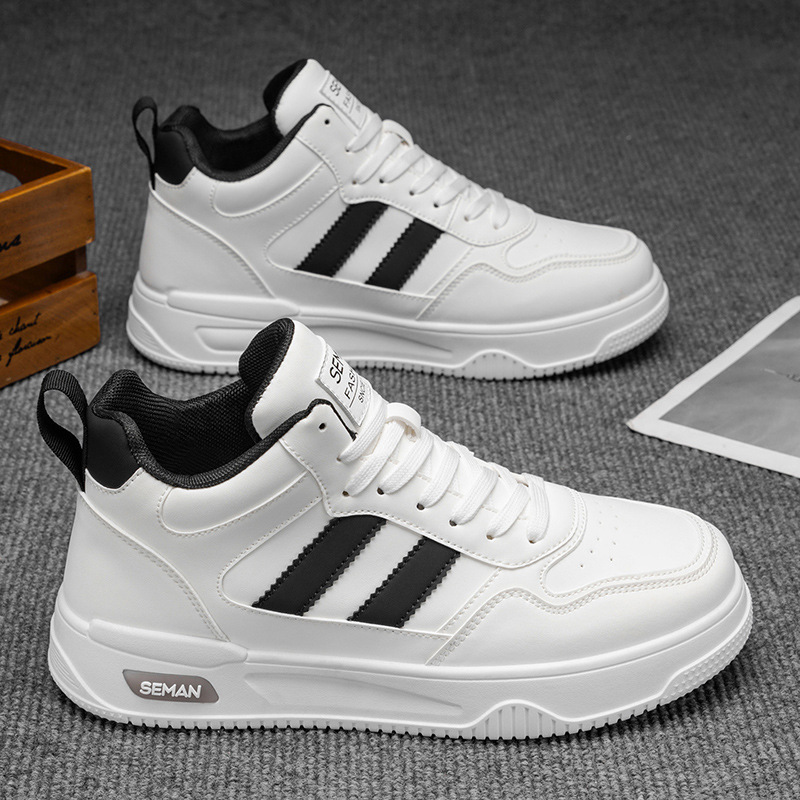 Herren-Sneaker aus PU-Leder zum Schnüren im Colorblock-Design