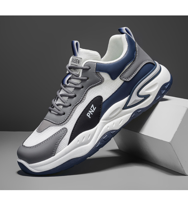 Sneakers casual da uomo traspiranti con plateau e colorblock detail 9