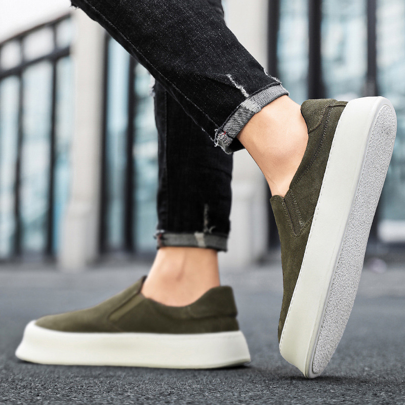 Herren Plateau-Slip-On-Freizeitschuhe aus Wildleder-Optik detail 8