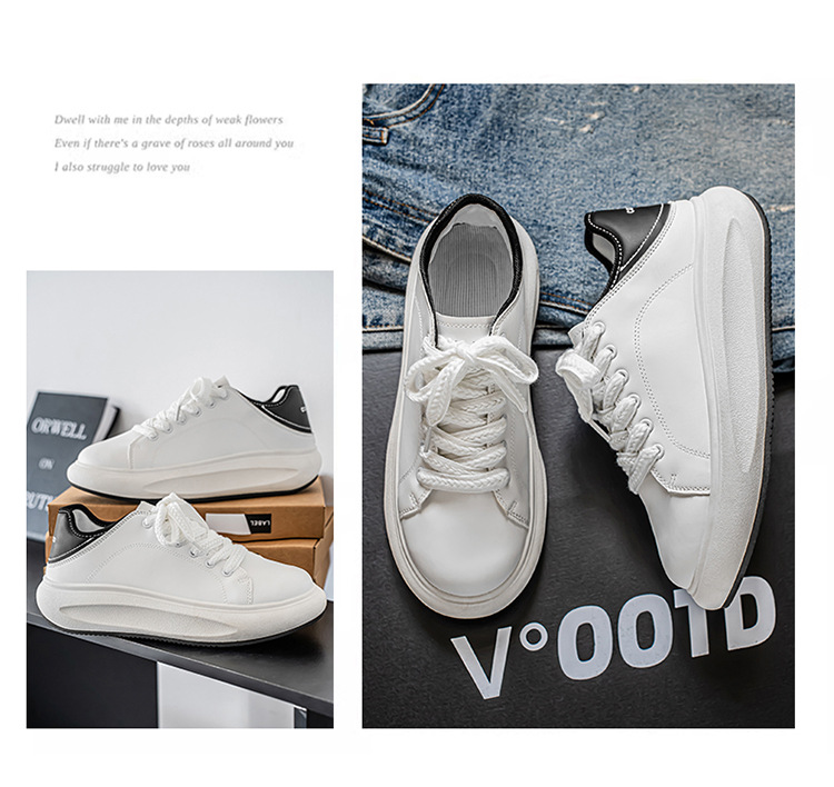 Gedämpfte Plateau-Freizeitschuhe für Herren mit Schnürung detail 10