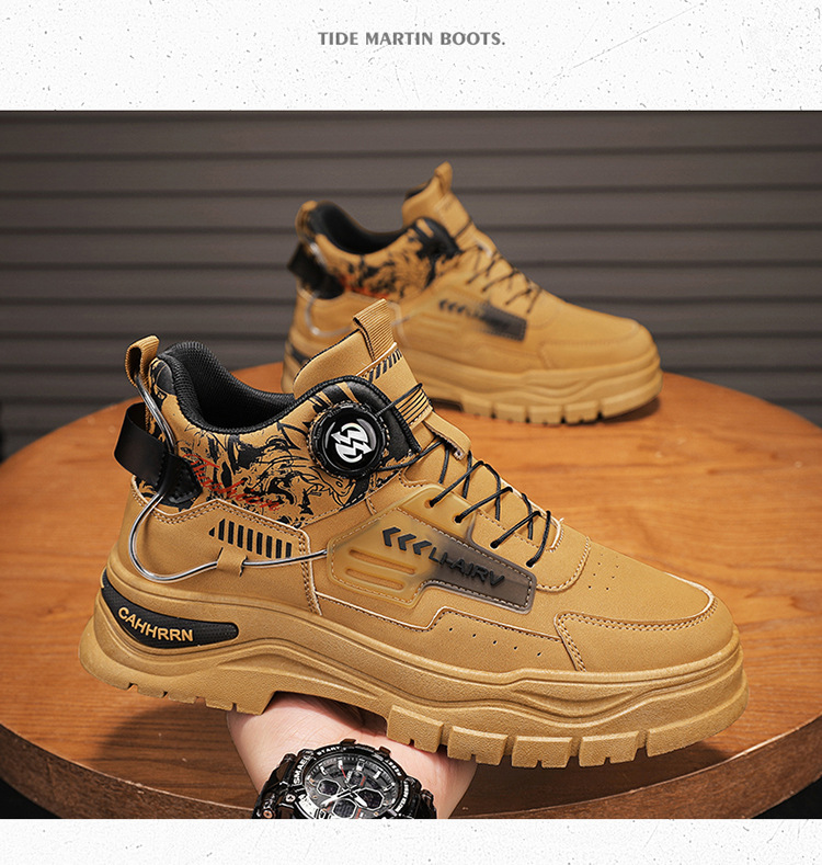 Men's Colorblock Non-Slip High-Top Casual Shoes detail 9