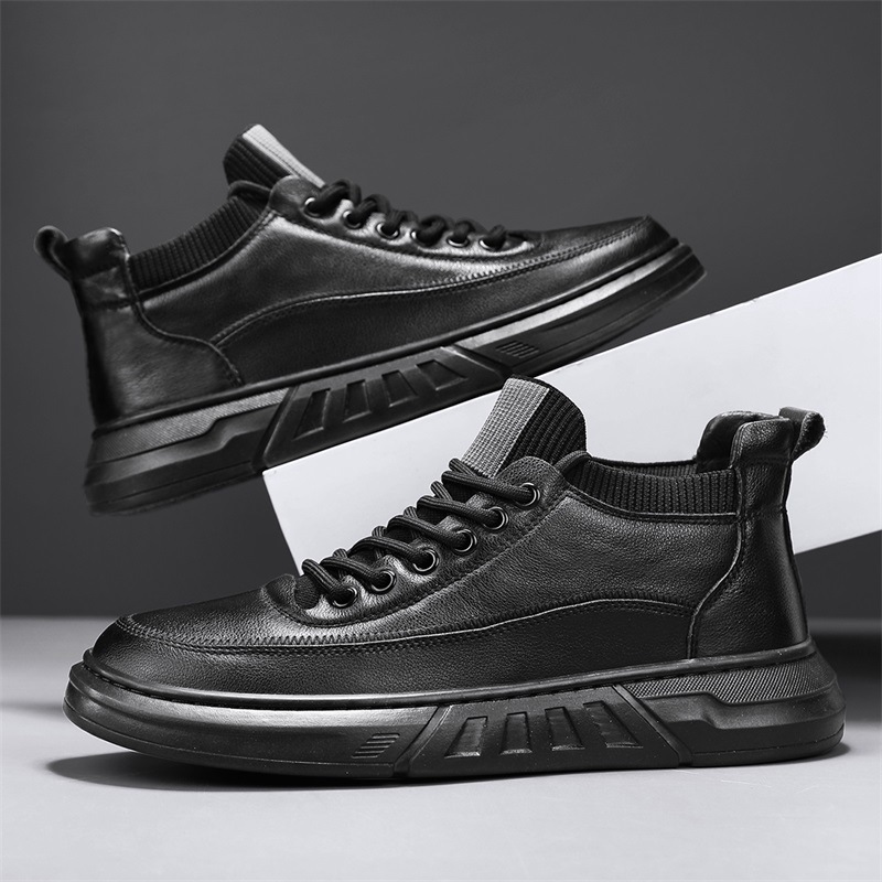 Warme heren casual schoenen van PU-leer met pluche voering detail 3