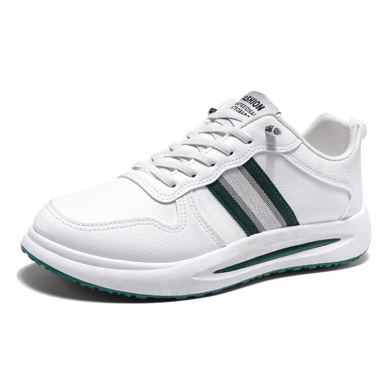 Men's Striped Lace-Up PU Leather Casual Sneakers 6