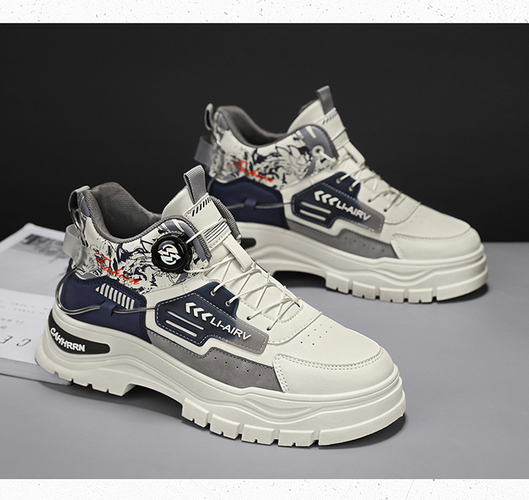 Men's Colorblock Non-Slip High-Top Casual Shoes detail 11