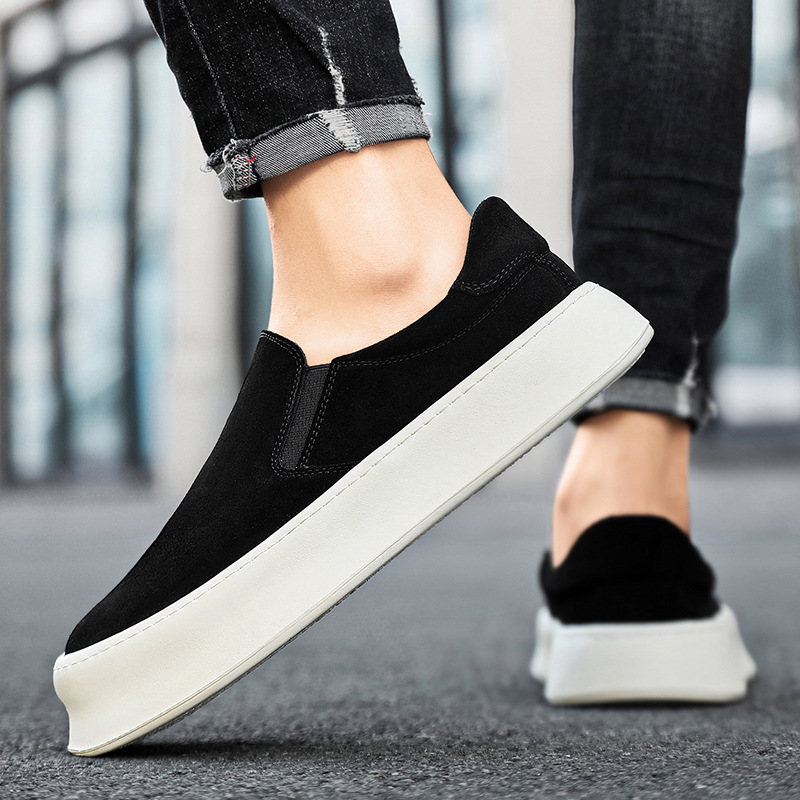 Herren Plateau-Slip-On-Freizeitschuhe aus Wildleder-Optik detail 4