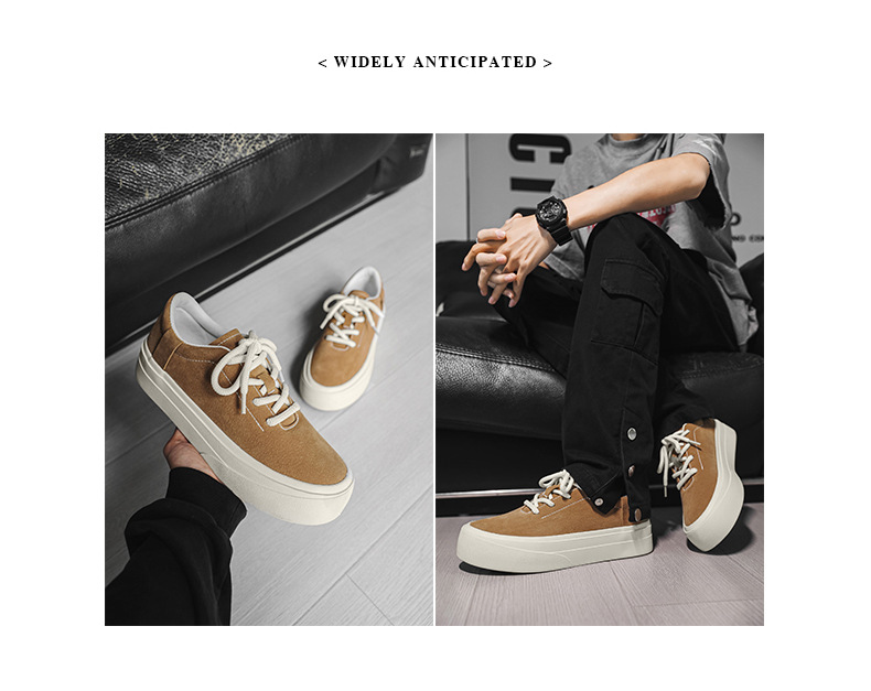 Herren-Freizeitschuhe aus Wildleder mit Plateausohle und Schnürung detail 17