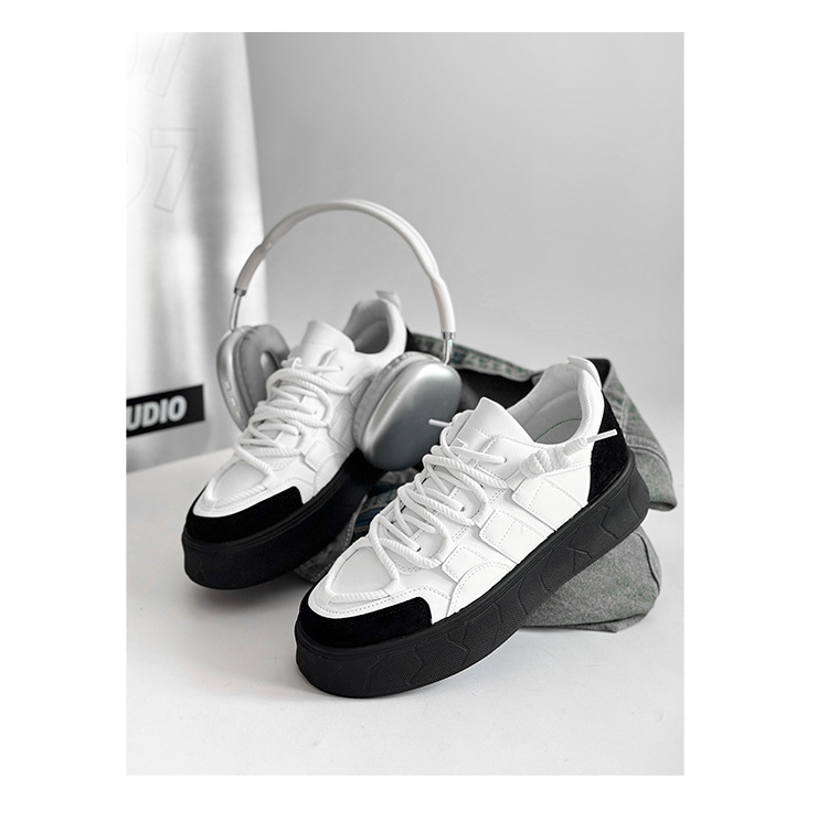 Men's Platform Lace-Up Colorblock Casual Shoes detail 11