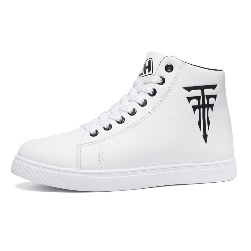 Men's Lace-Up PU Leather High-Top Casual Shoes 6