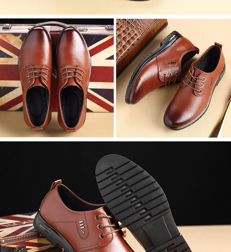 Elegante Schuhe für Herren aus Leder zum Schnüren mit rutschfester Sohle detail 3