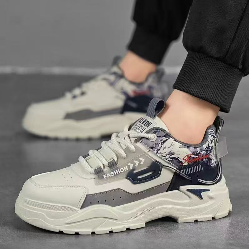 Baskets casual à lacets et blocs de couleurs pour homme 6