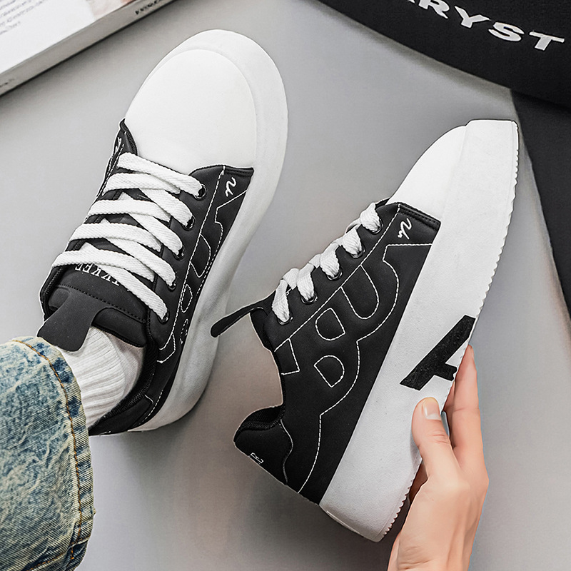 Chaussures casual à plateforme et lacets pour homme à semelle épaisse 5