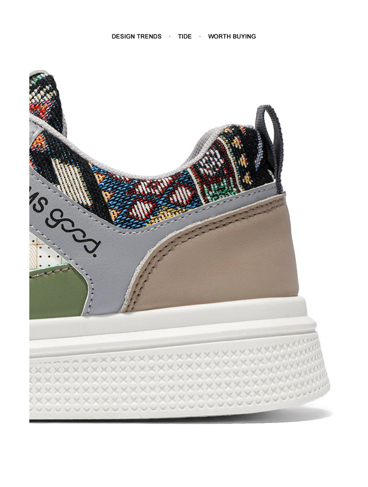 Baskets casual à plateforme et lacets pour hommes style color-block detail 3