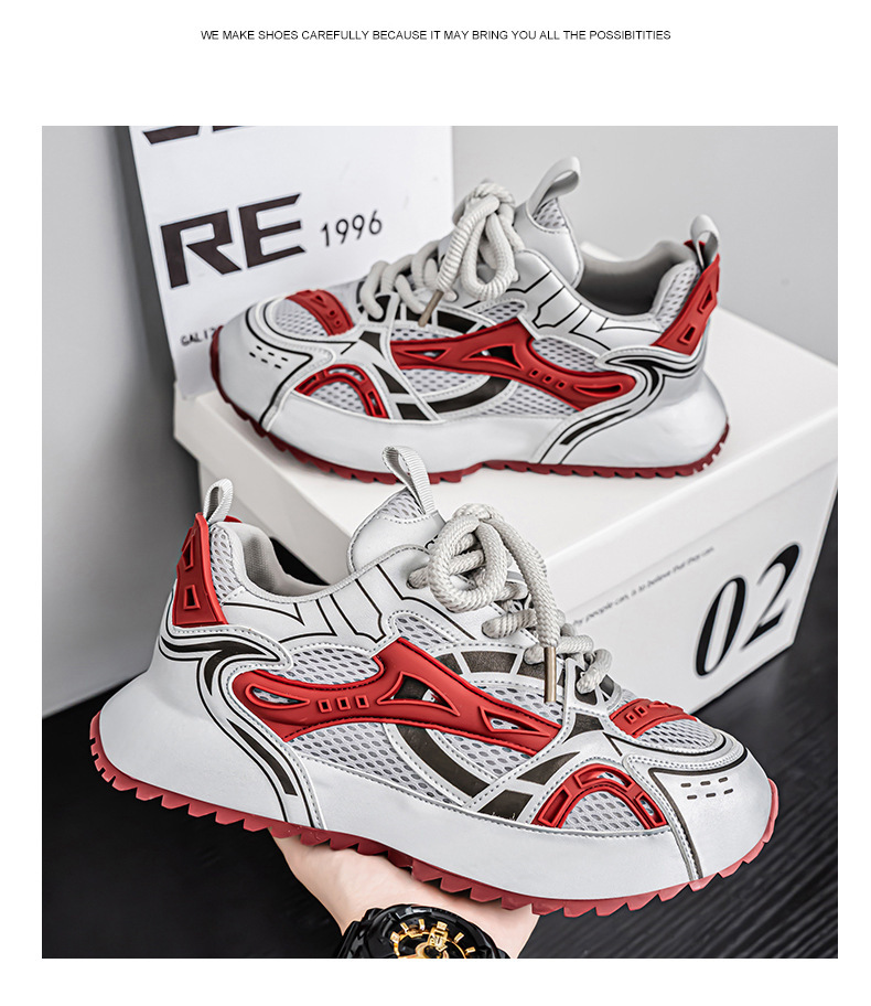Baskets casual respirantes en mesh à blocs de couleurs pour homme detail 20