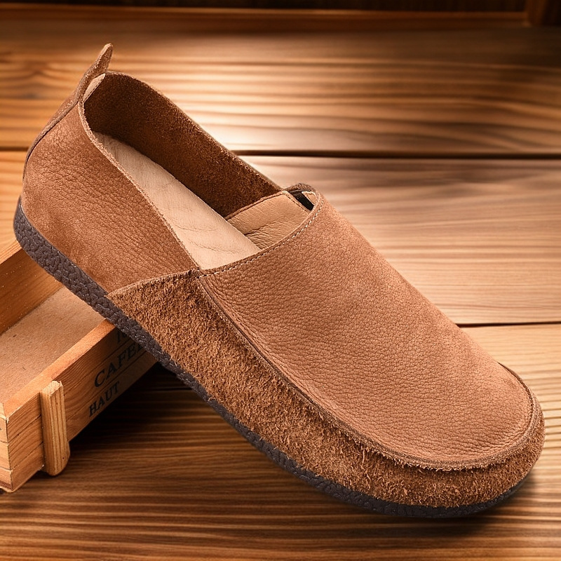 Herren Freizeitschuhe aus echtem Leder zum Hineinschlüpfen detail 2