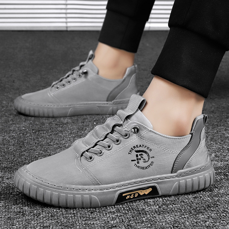 Men's Breathable Canvas Lace-Up Casual Shoes 2