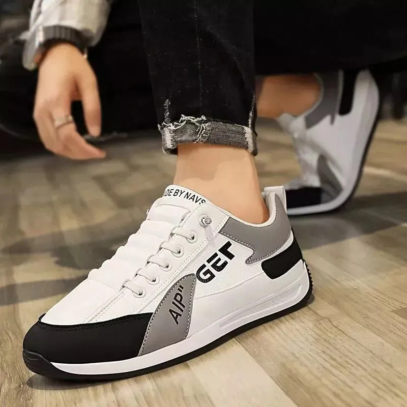 Baskets casual à lacets pour homme avec empiècements contrastés 5