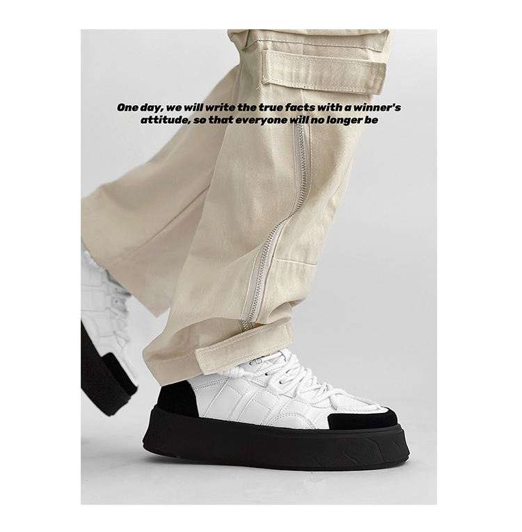 Men's Platform Lace-Up Colorblock Casual Shoes detail 10