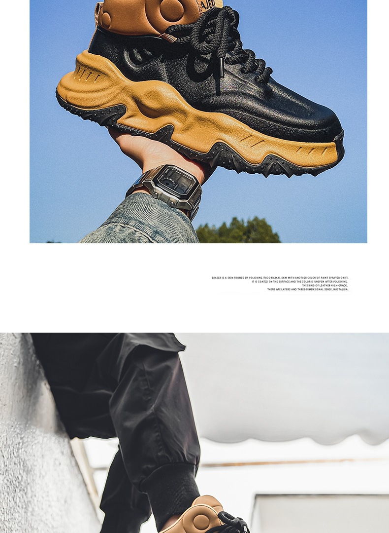 Gedämpfte Plateau-Sneaker für Herren im Colorblock-Design detail 18