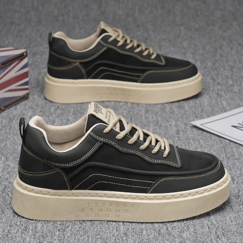 Herren Plateau Freizeitschuhe zum Schnüren aus PU-Leder 3