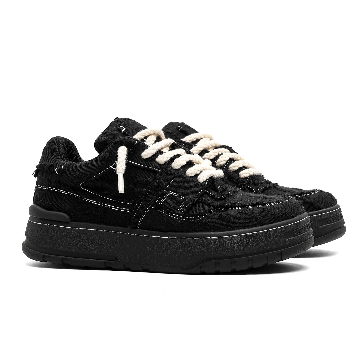 Unisex Plateau-Freizeitschuhe im Distressed-Look mit Schnürung 6